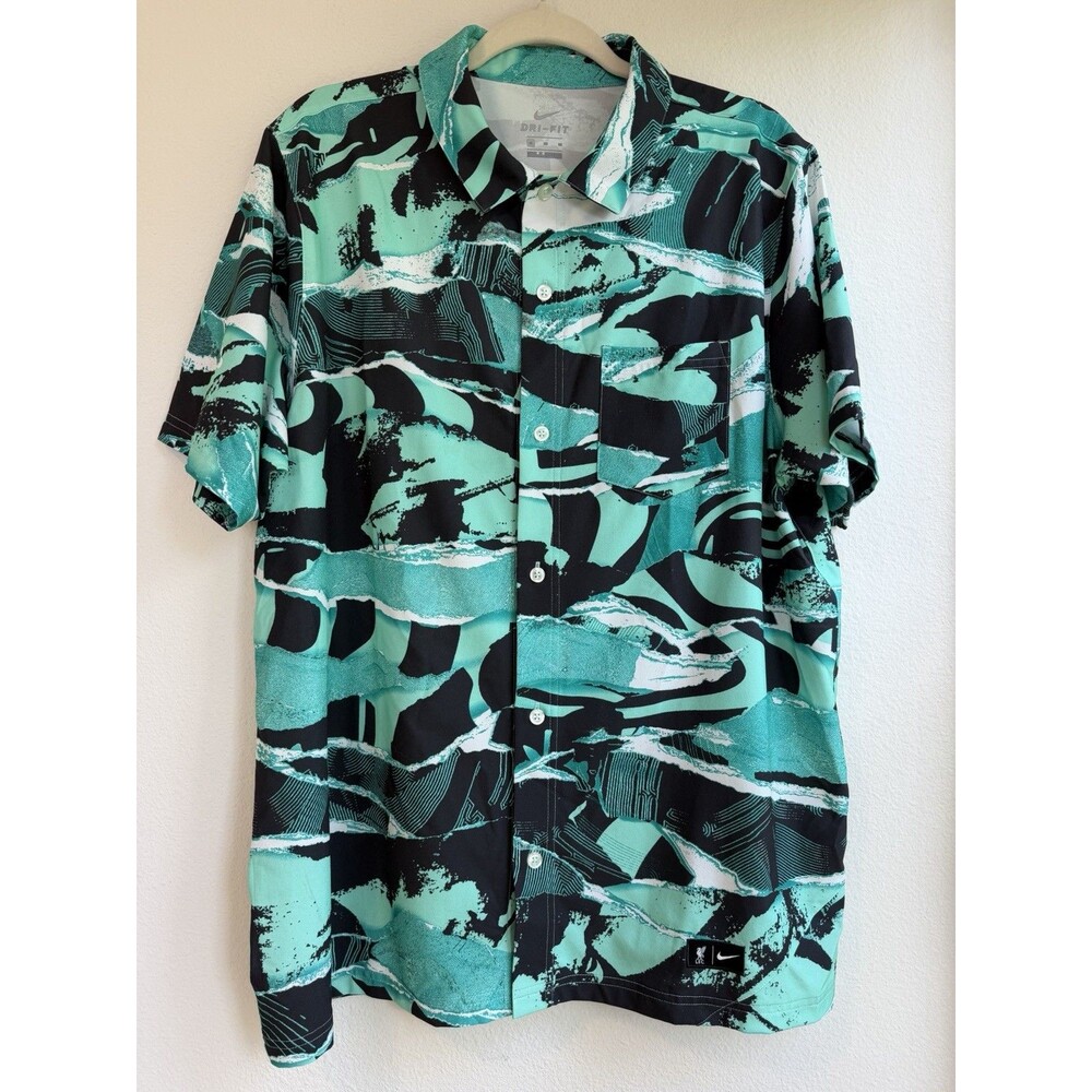 Nike Dri-FIT Liverpool FC Men’s XL Abstract Polo Shirt Turquoise Black
